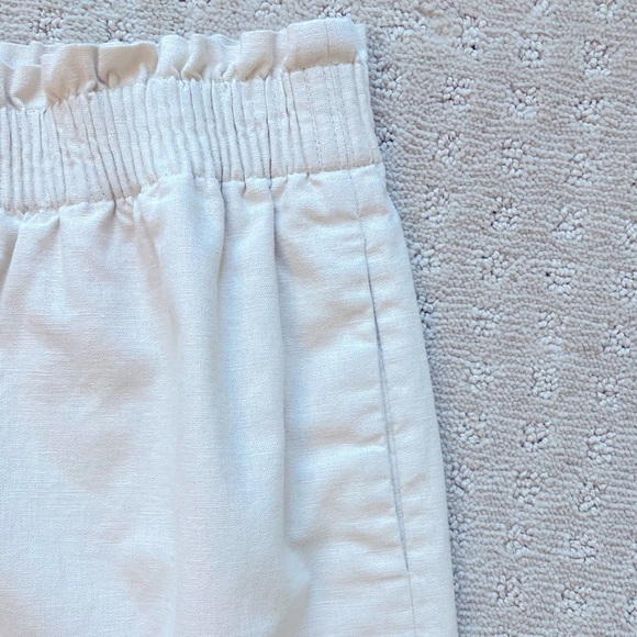 J.Crew Linen/ Cotton Blend City Skirt Sz 12. Ivory Pockets Pull-On Elastic Waist - Picture 3 of 11